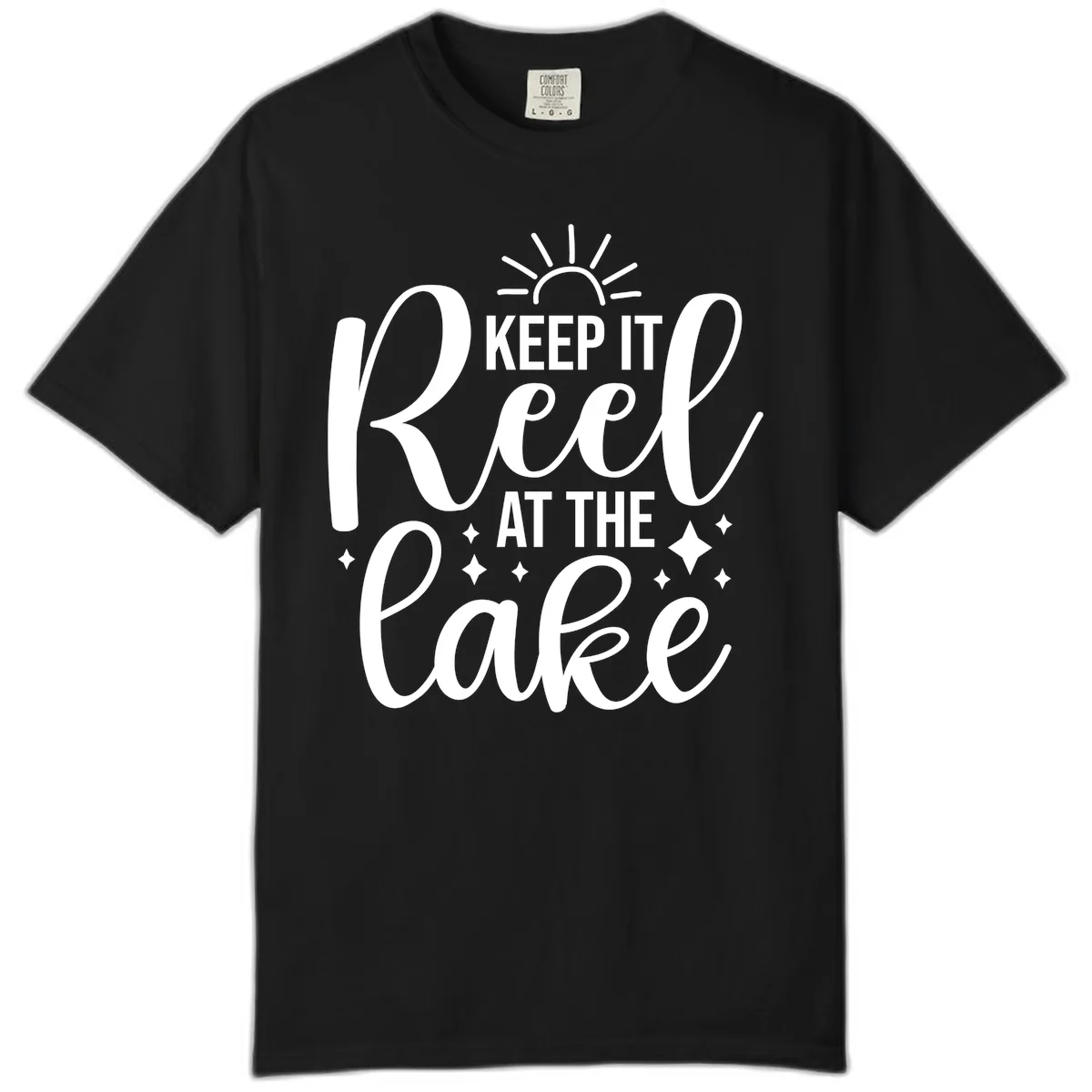 Keep It Reel At The Lake Design Comfort Color in Black