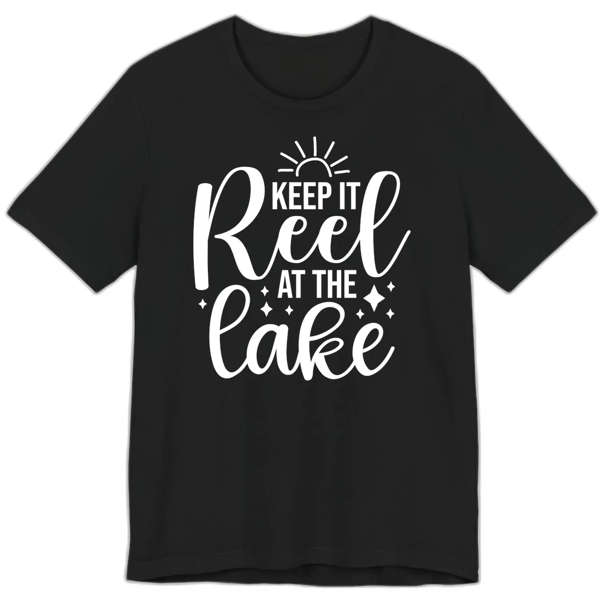 Keep It Reel At The Lake Design Premium T-Shirt in Black