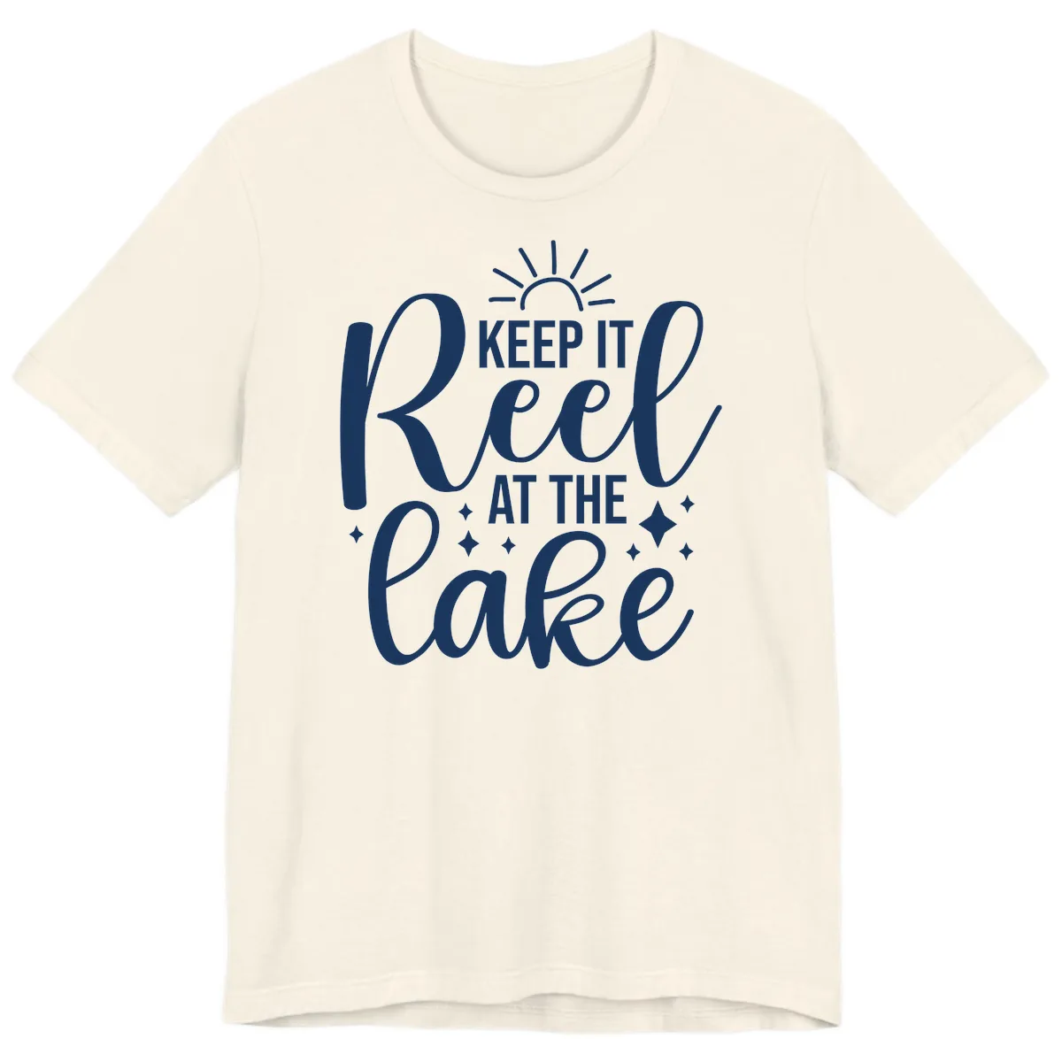 Keep It Reel At The Lake Design Premium T-Shirt in Natural