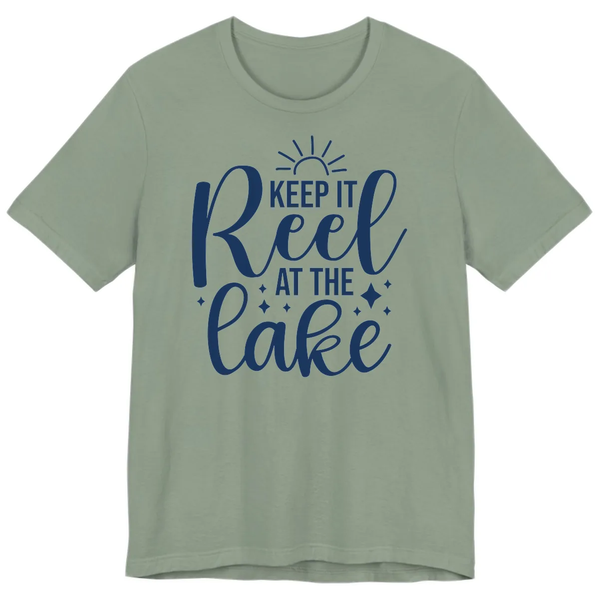 Keep It Reel At The Lake Design Premium T-Shirt in Sage