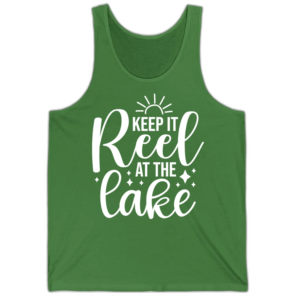 Keep It Reel At The Lake Design Tank in Leaf