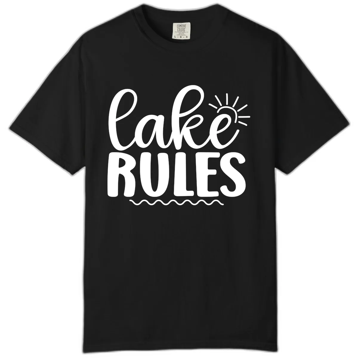 Lake Rules Typography Design Comfort Color in Black