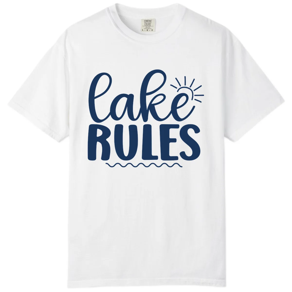 Lake Rules Typography Design Comfort Color in White