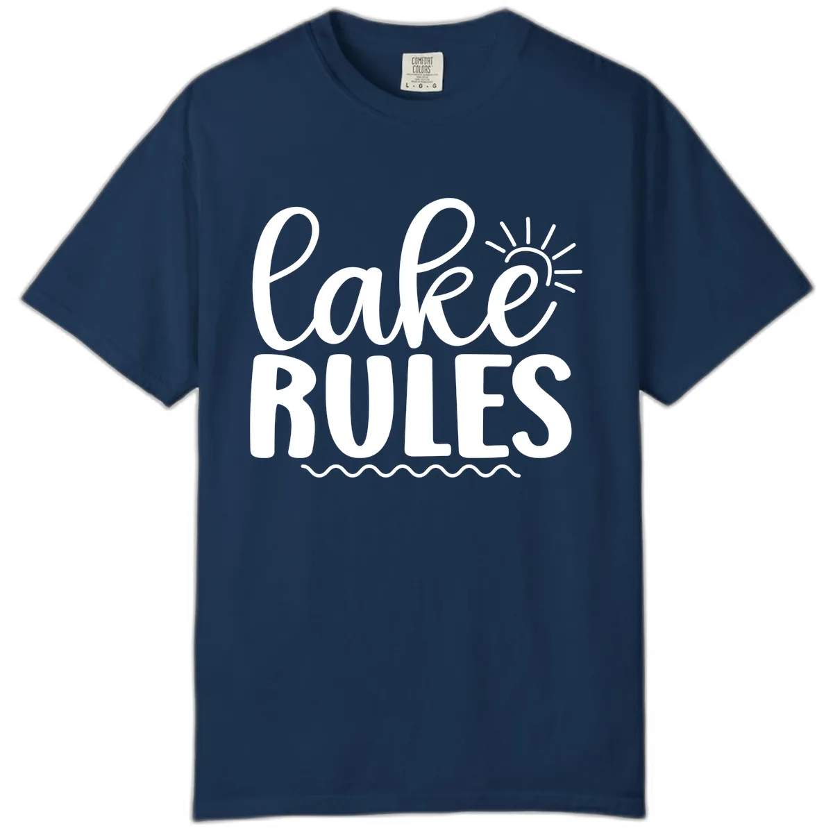 Lake Rules Typography Design Comfort Color in Navy