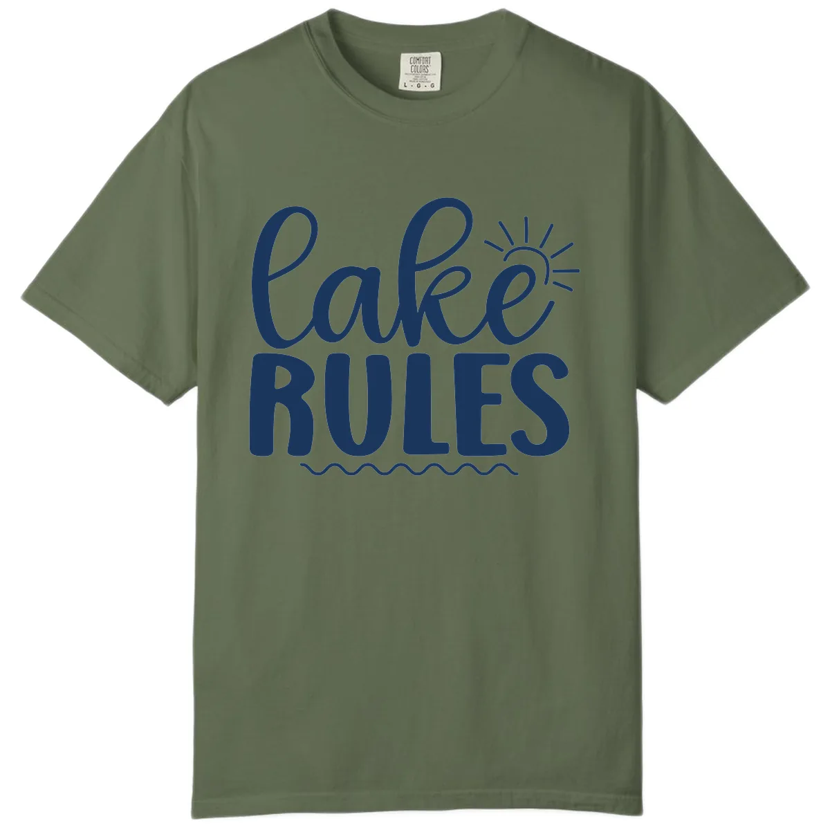 Lake Rules Typography Design Comfort Color in Sage