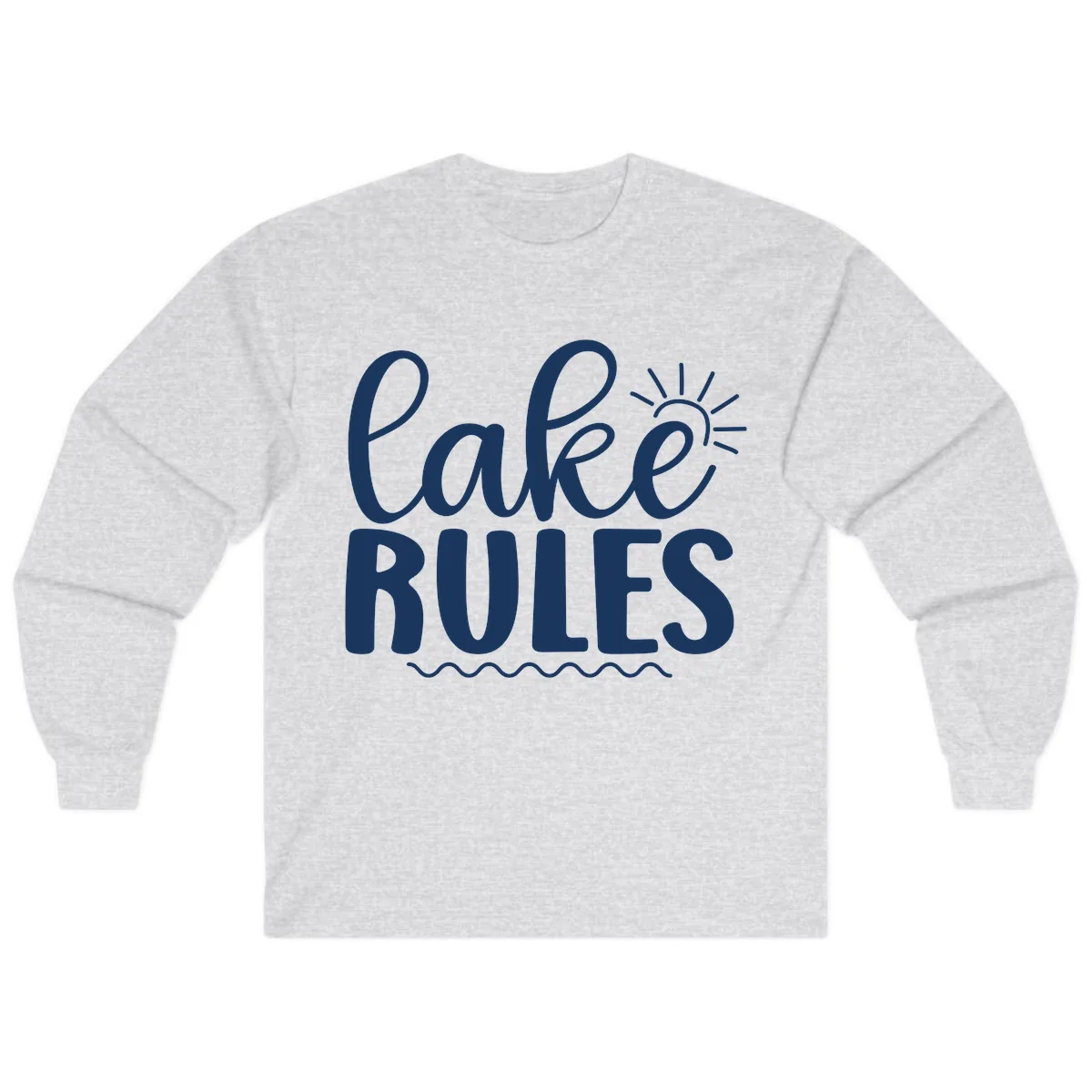Lake Rules Typography Design Long Sleeve in Ash