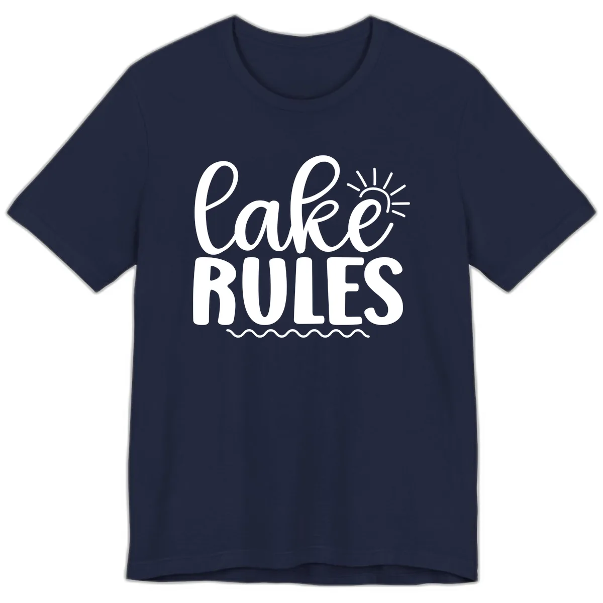 Lake Rules Typography Design Premium T-Shirt in Navy