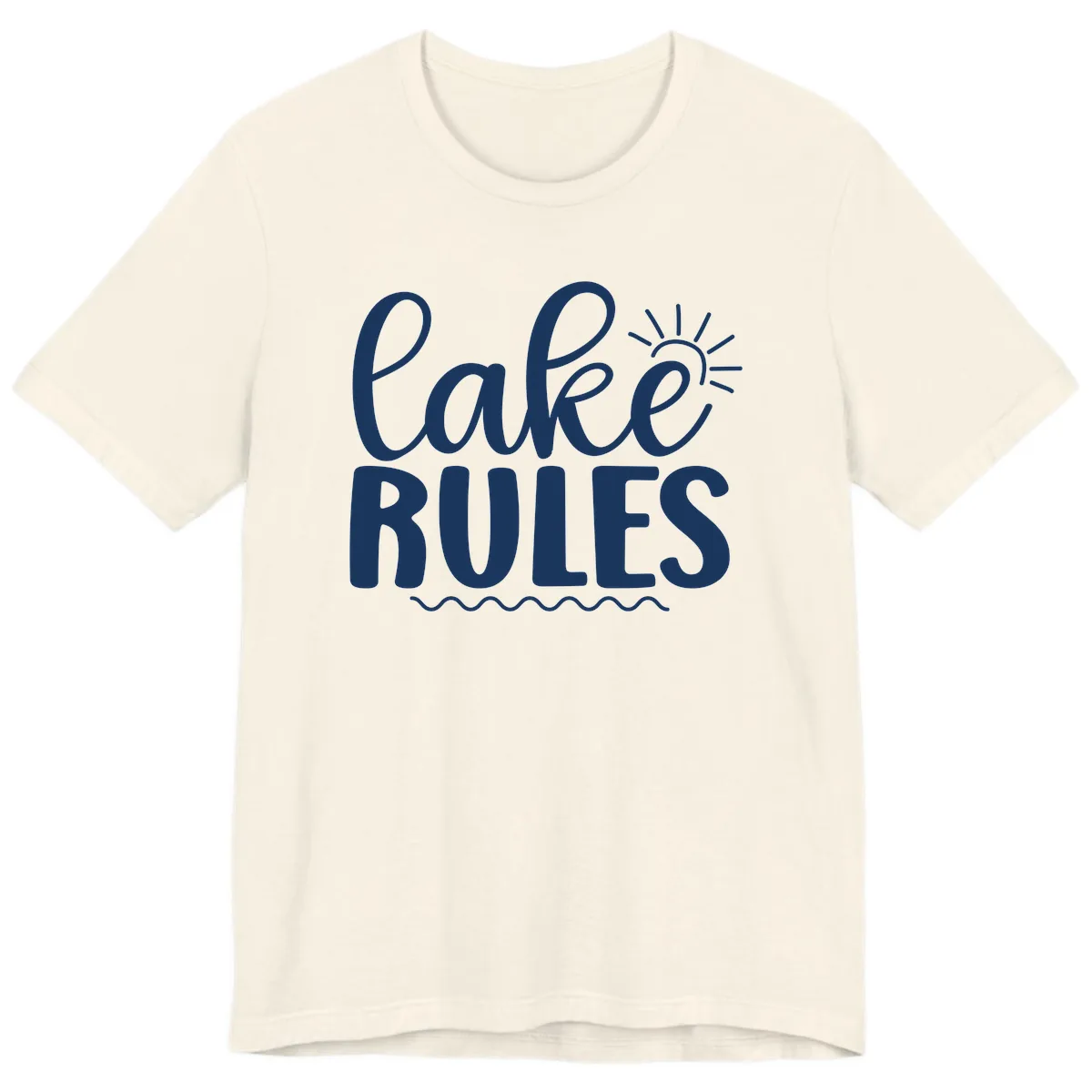 Lake Rules Typography Design Premium T-Shirt in Natural