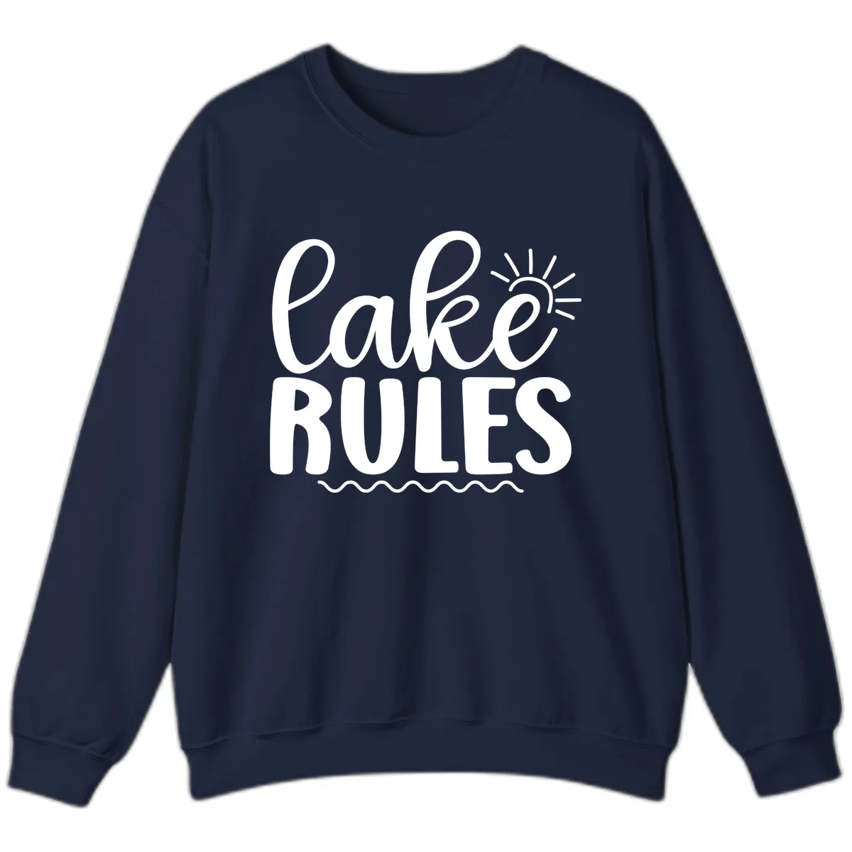 Lake Rules Typography Design Sweatshirt in Navy