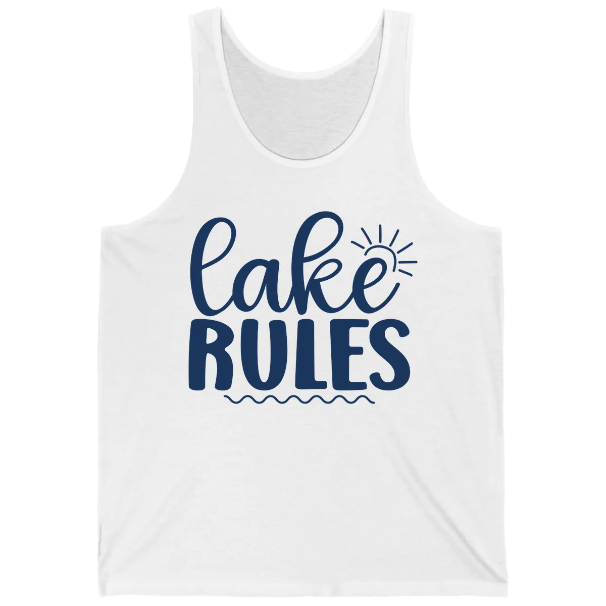 Lake Rules Typography Design Tank in White