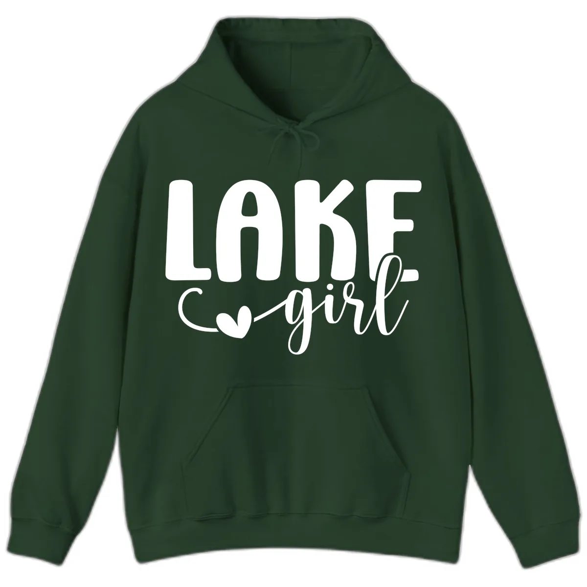 Lake Girl Lifestyle Design Hoodie in Forest Green