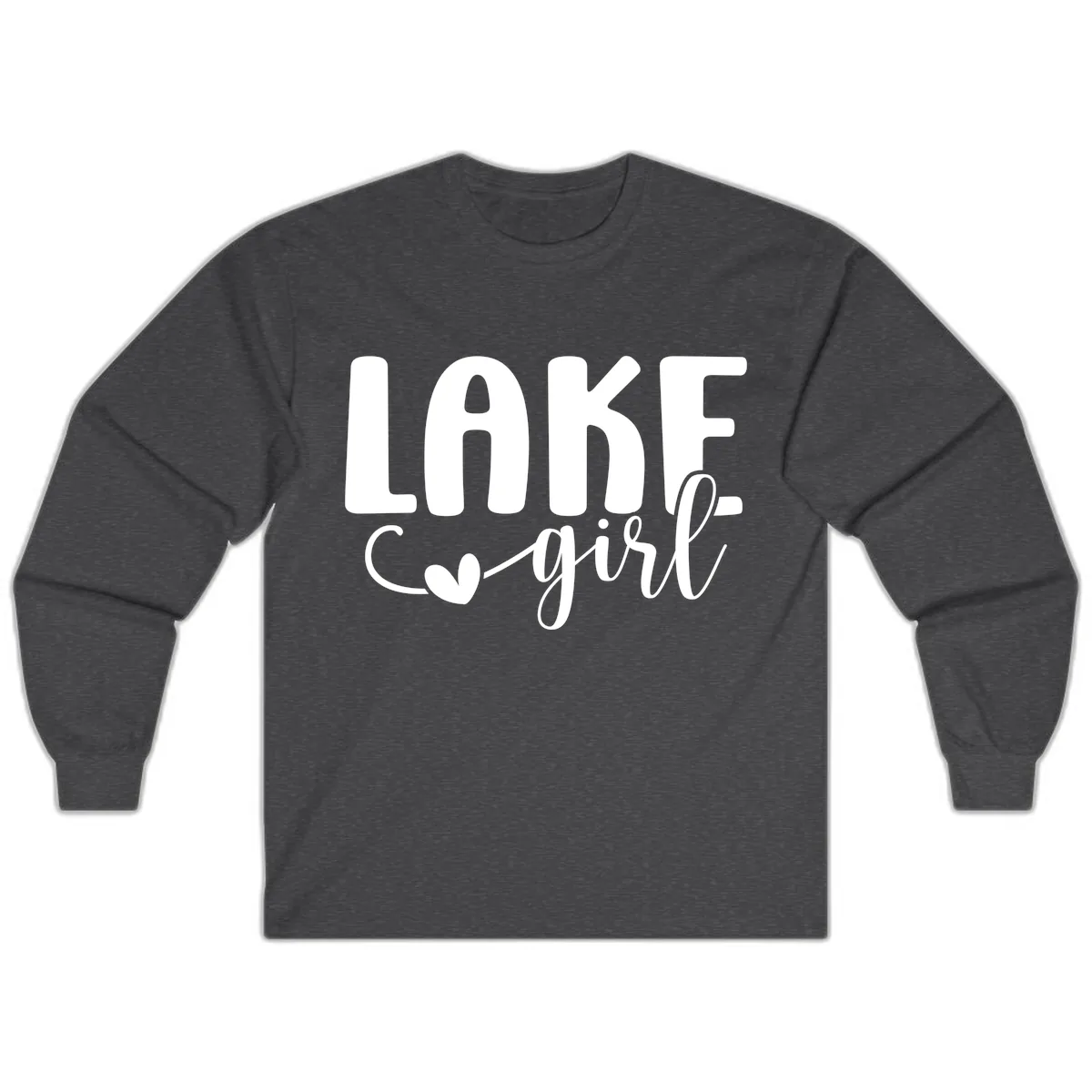 Lake Girl Lifestyle Design Long Sleeve in Dark Heather