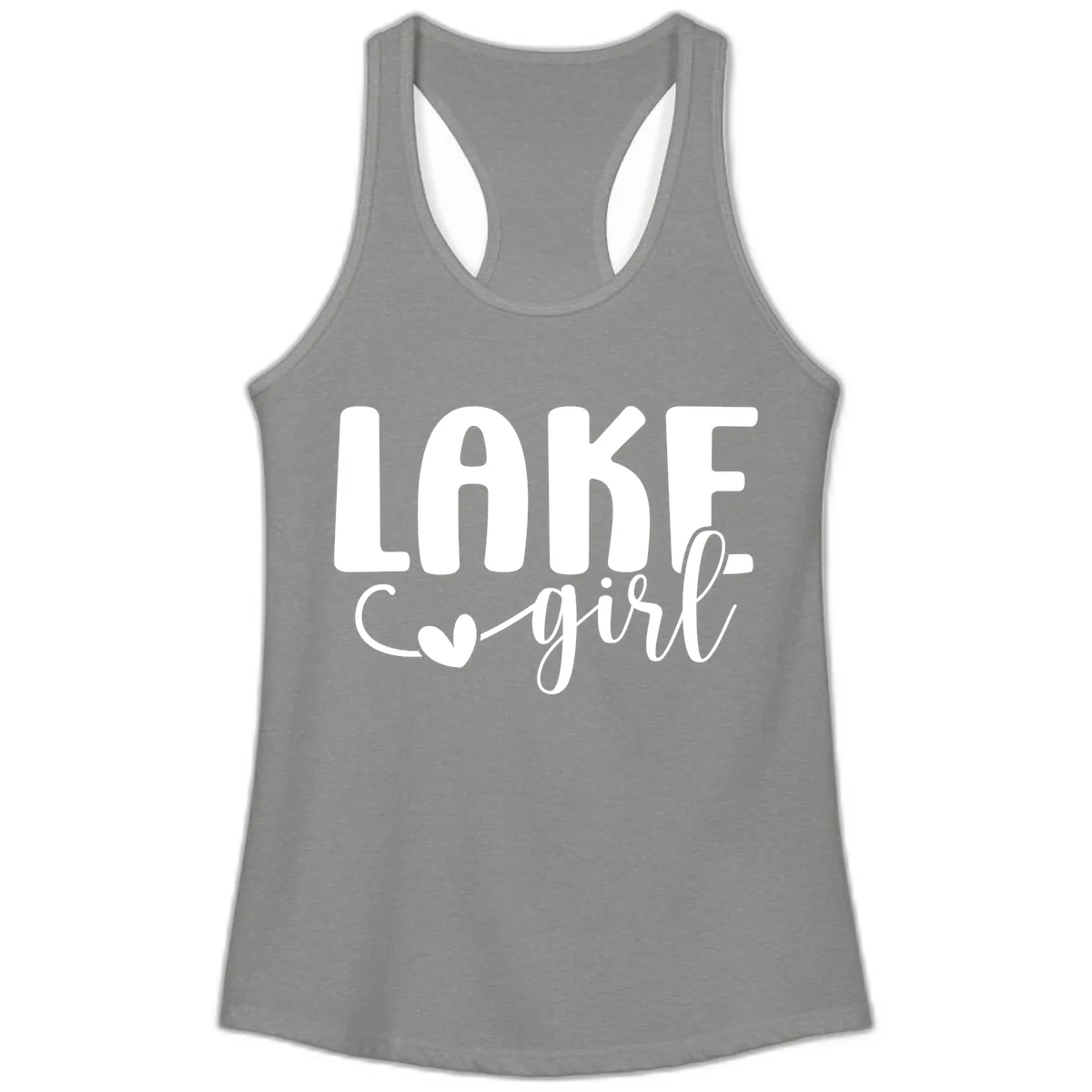 Lake Girl Lifestyle Design Ladies Tank in Heather Grey