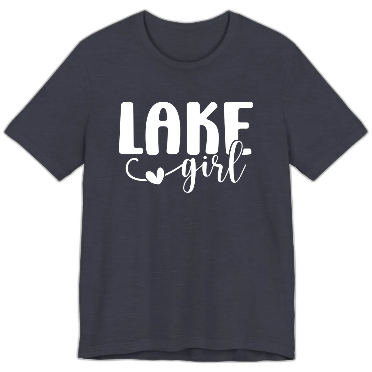 Lake Girl Lifestyle Design Premium T-Shirt in Heather Midnight Navy