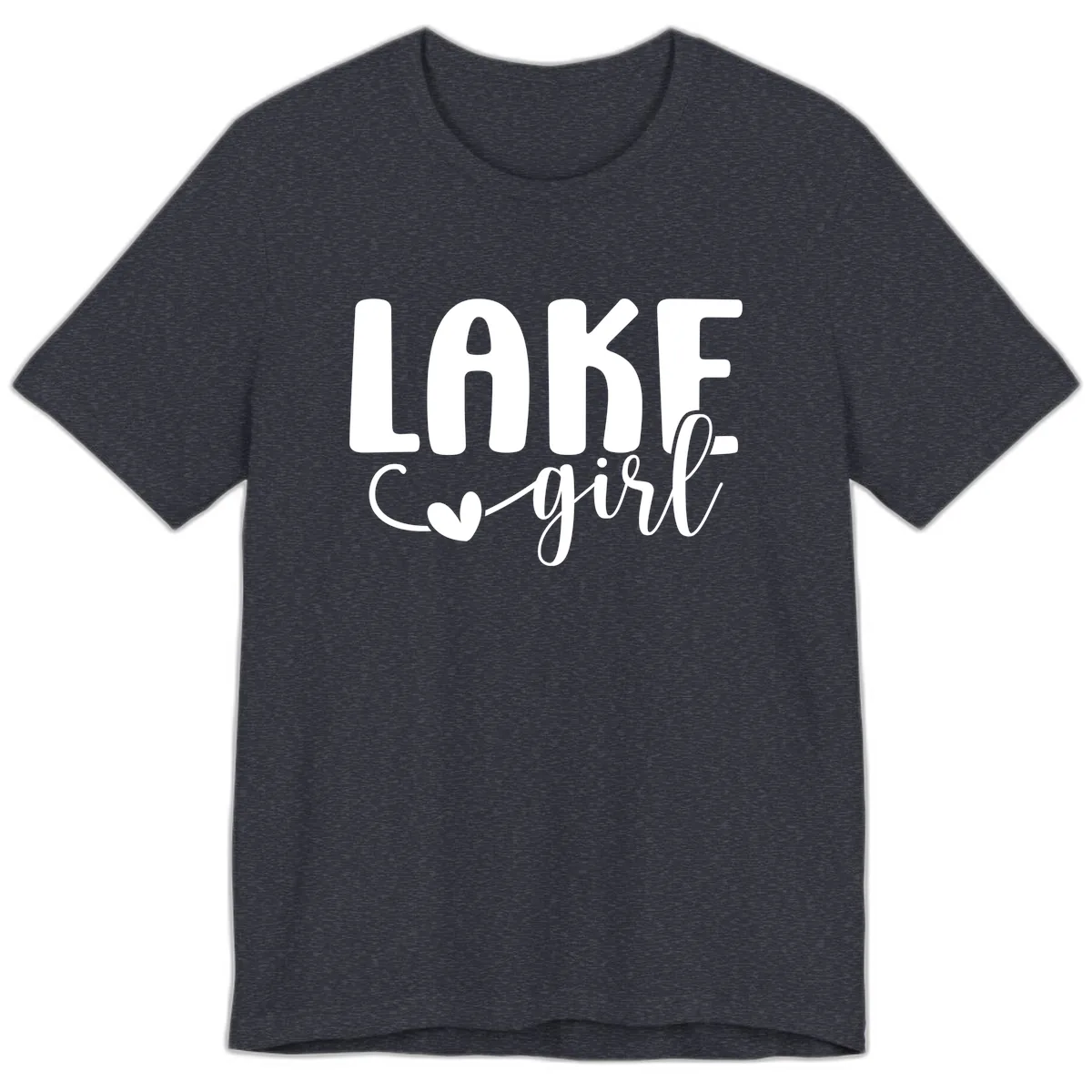 Lake Girl Lifestyle Design Premium T-Shirt in Heather Navy