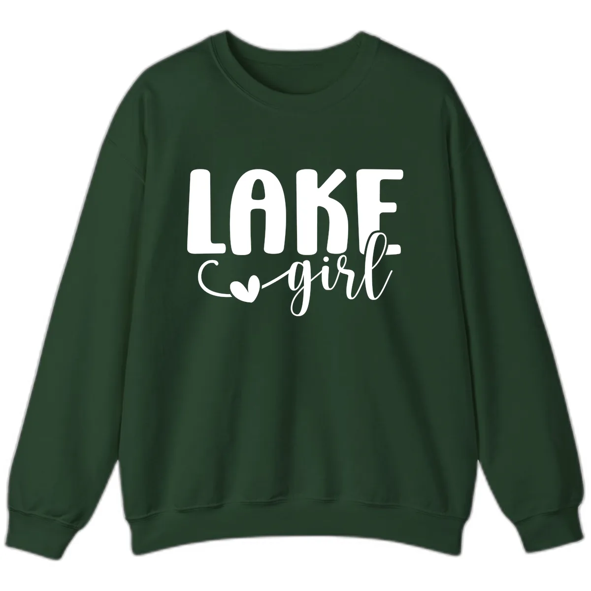 Lake Girl Lifestyle Design Sweatshirt in Forest Green