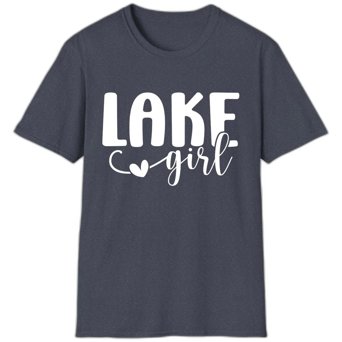 Lake Girl Lifestyle Design T-Shirt in Heather Navy