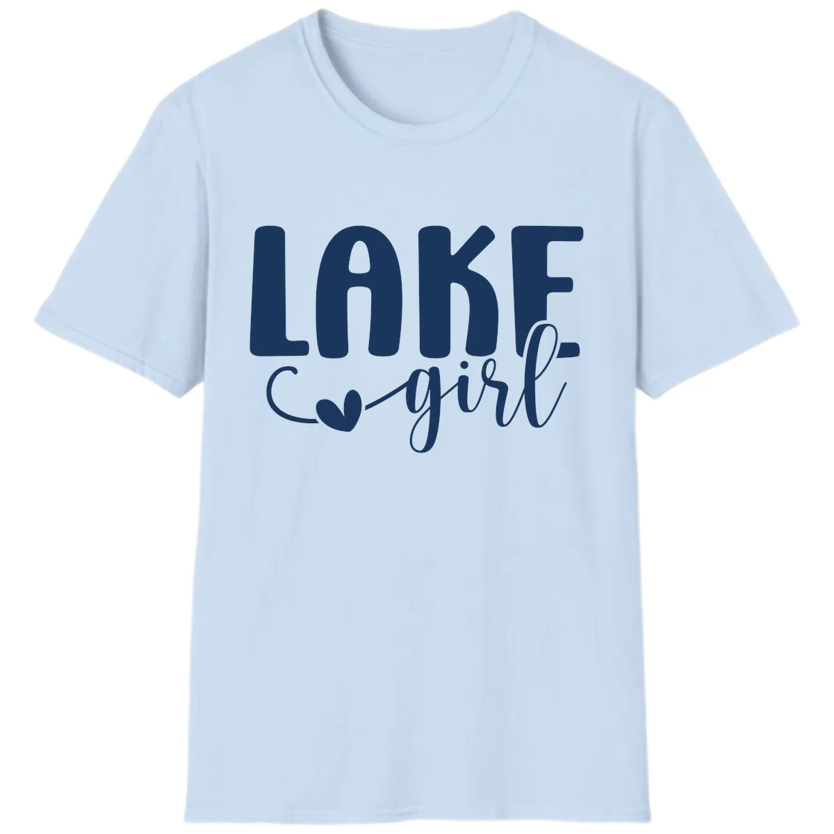 Lake Girl Lifestyle Design T-Shirt in Light Blue