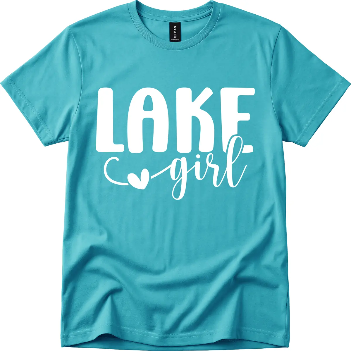 Lake Girl Lifestyle Design T-Shirt in Tropical Blue