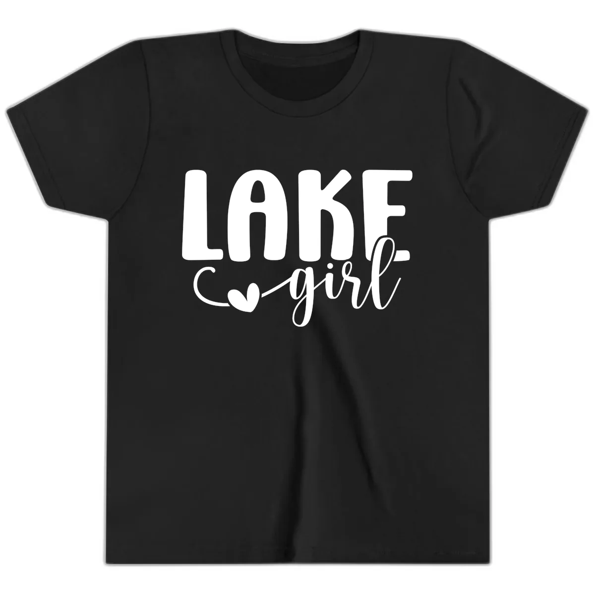 Lake Girl Lifestyle Design Youth T-Shirt in Black