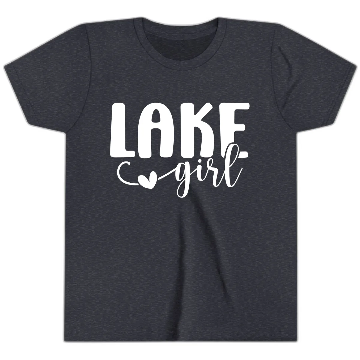 Lake Girl Lifestyle Design Youth T-Shirt in Heather Navy