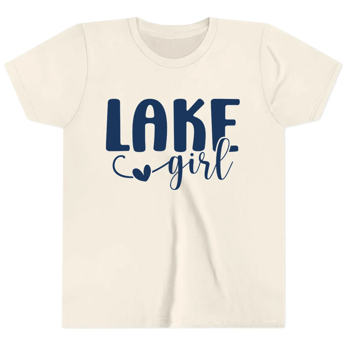 Lake Girl Lifestyle Design Youth T-Shirt in Natural