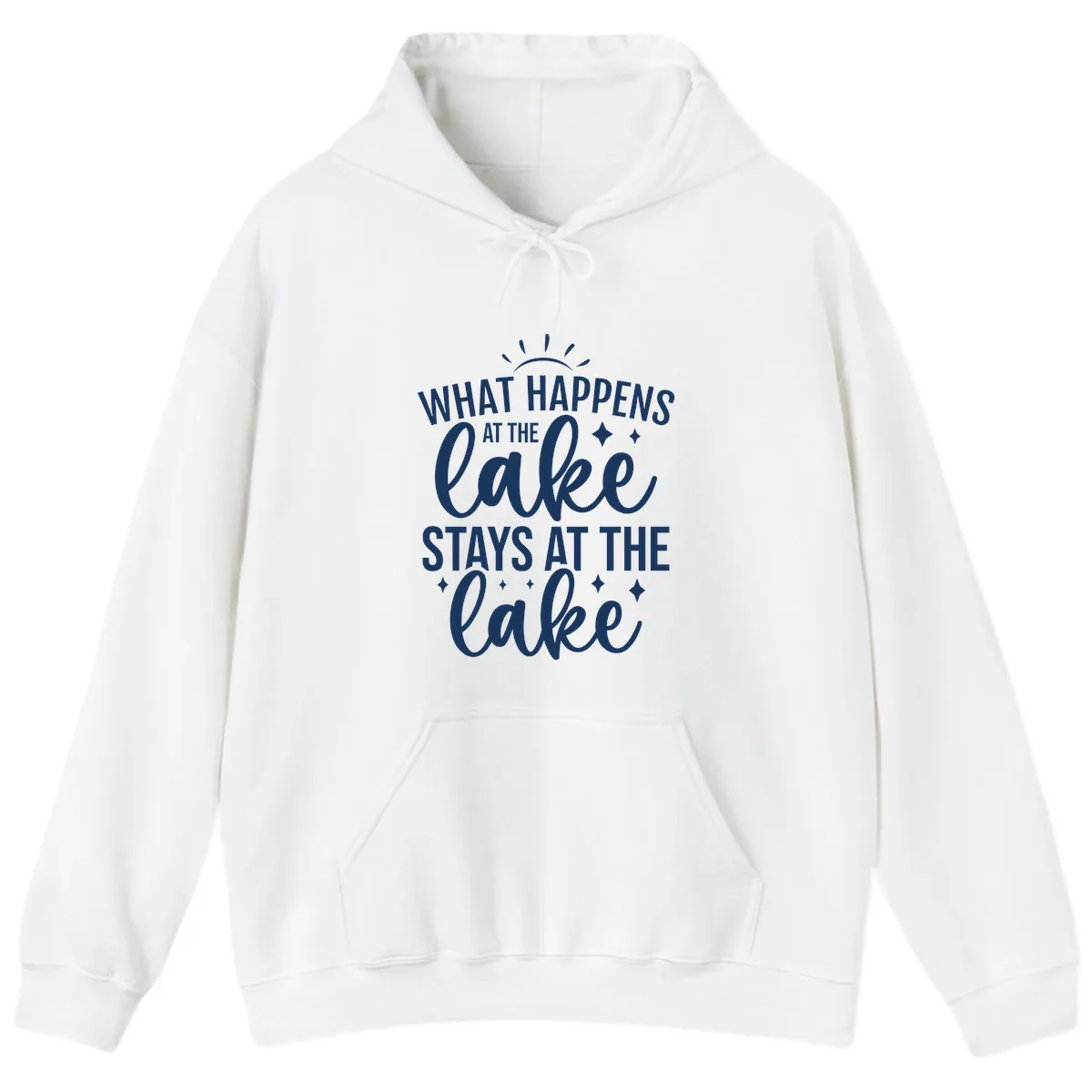 What Happens At The Lake Stays At The Lake Hoodie in White