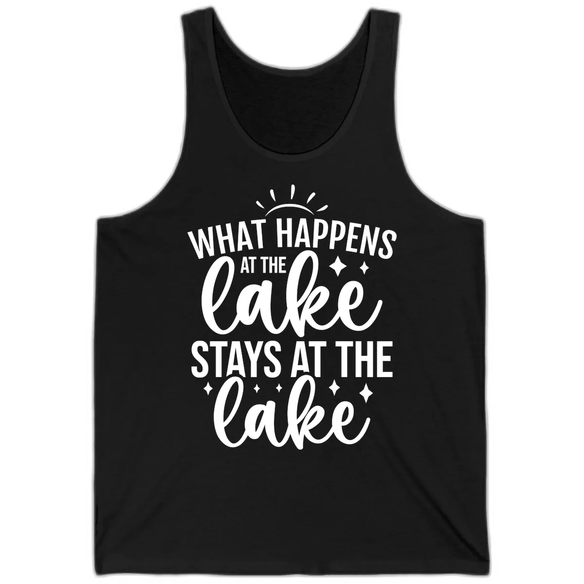 What Happens At The Lake Stays At The Lake Tank in Black