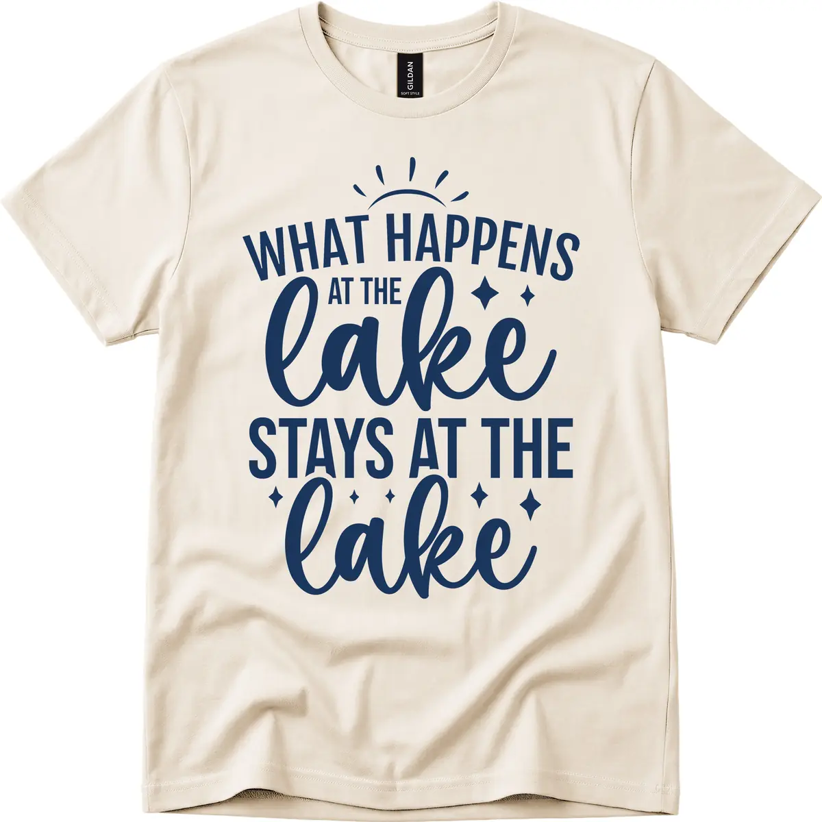 What Happens At The Lake Stays At The Lake T-Shirt in Natural
