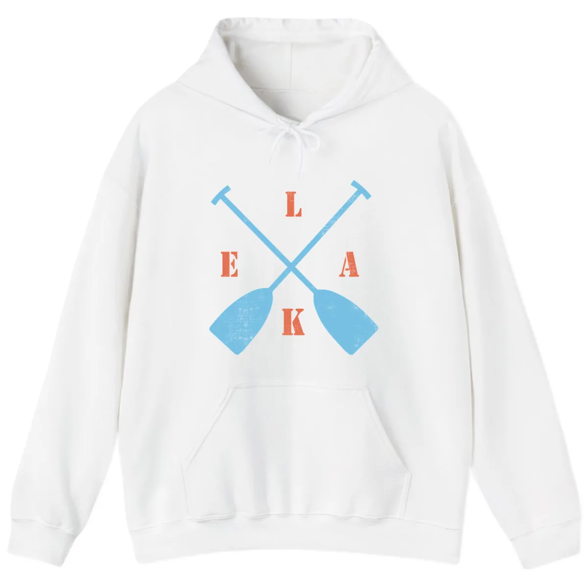 Lake Life Kayak Paddles Hoodie in White