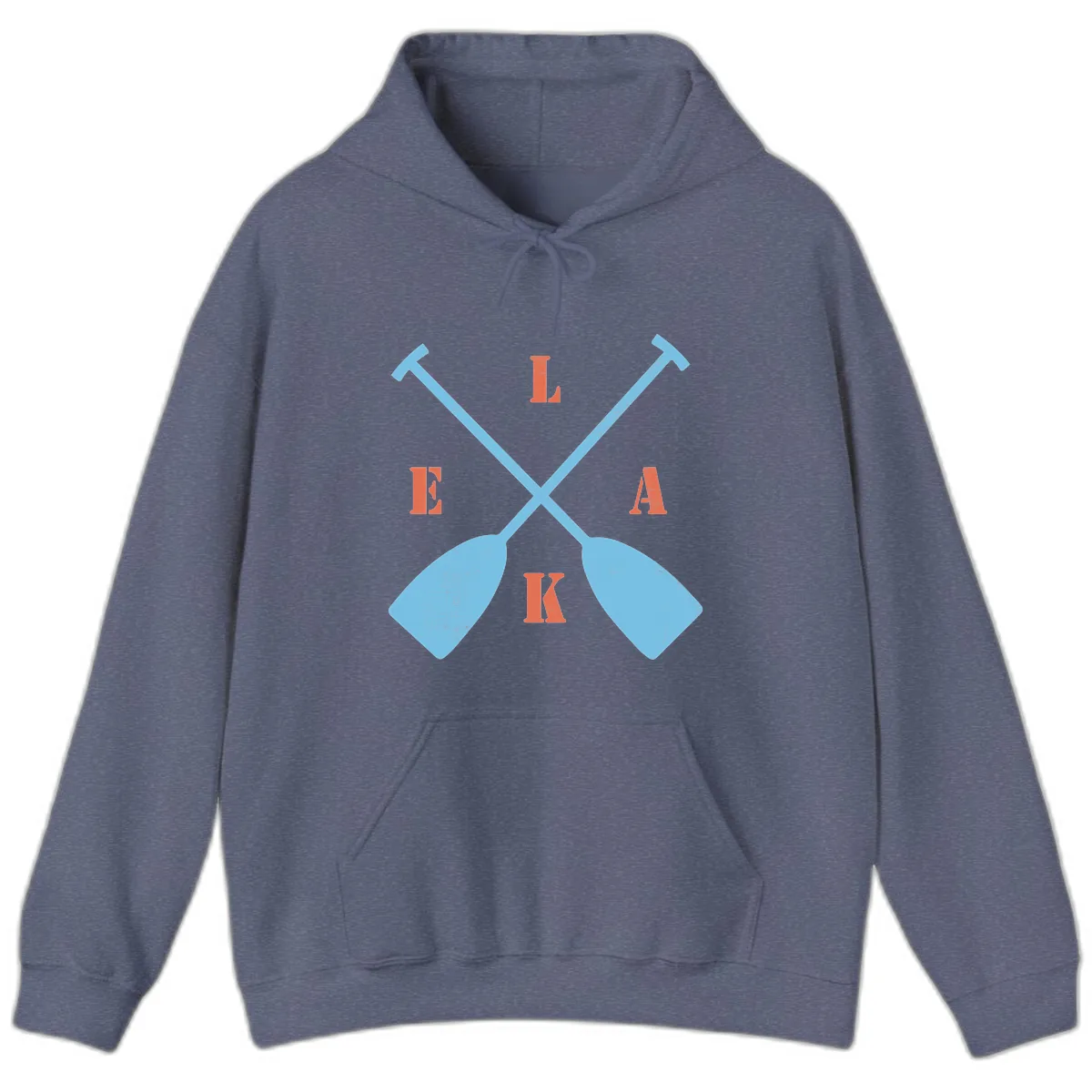 Lake Life Kayak Paddles Hoodie in Heather Navy