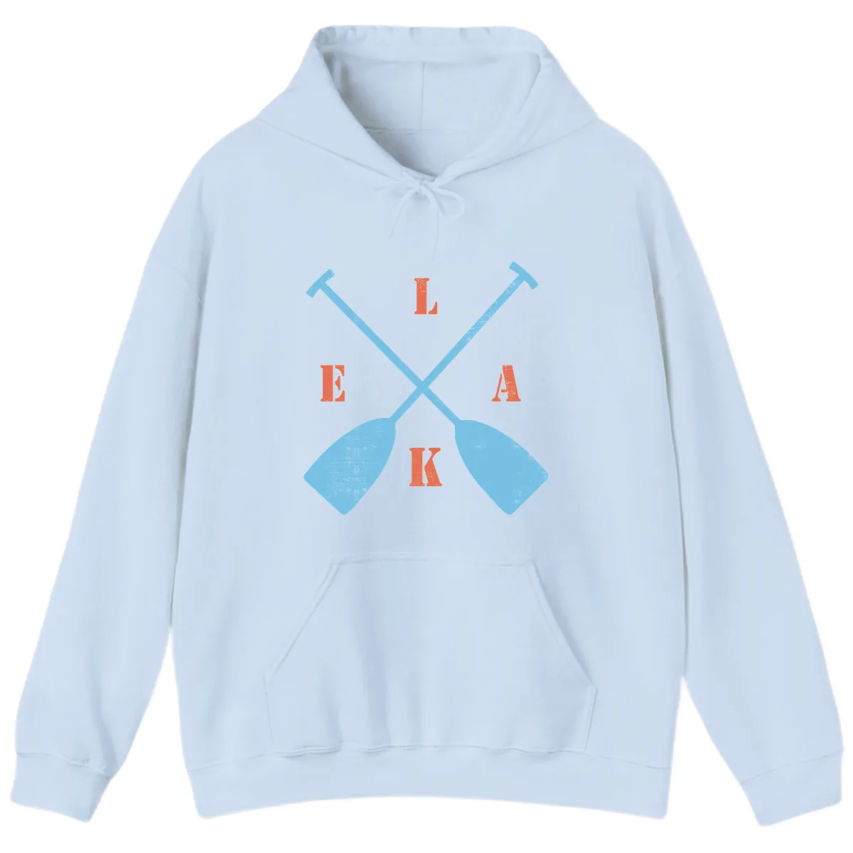 Lake Life Kayak Paddles Hoodie in Light Blue