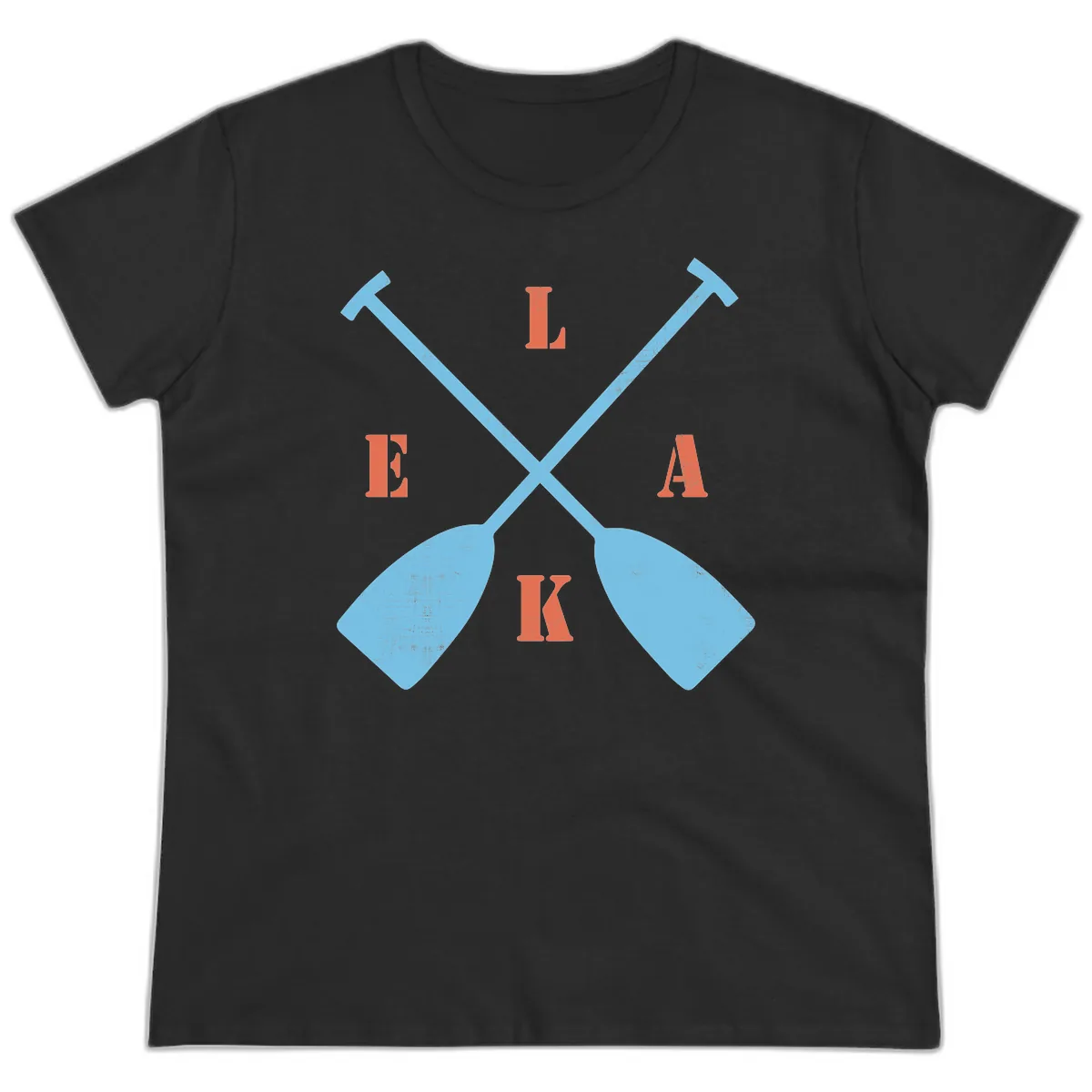 Lake Life Kayak Paddles Ladies Tee in Black