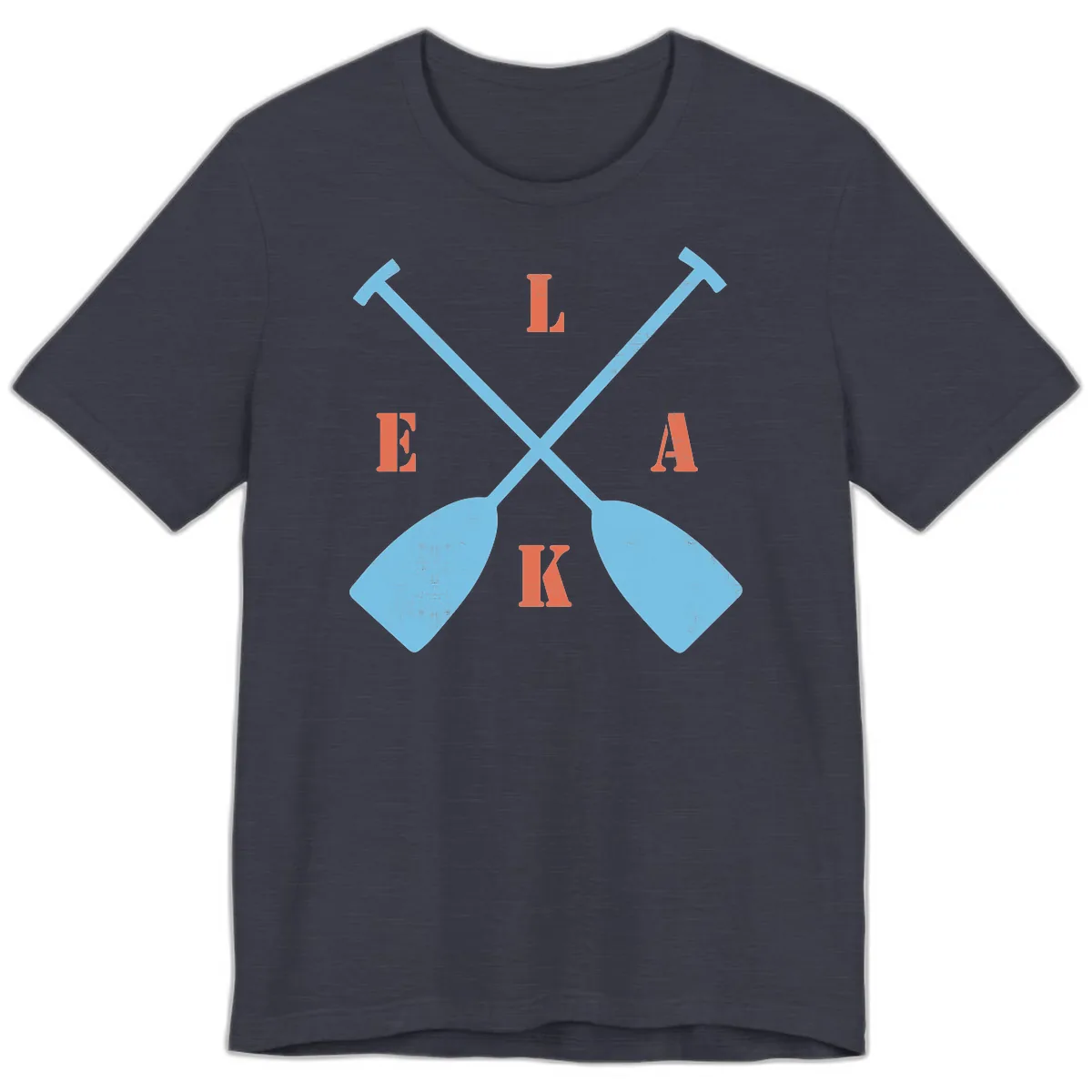 Lake Life Kayak Paddles Premium T-Shirt in Heather Midnight Navy