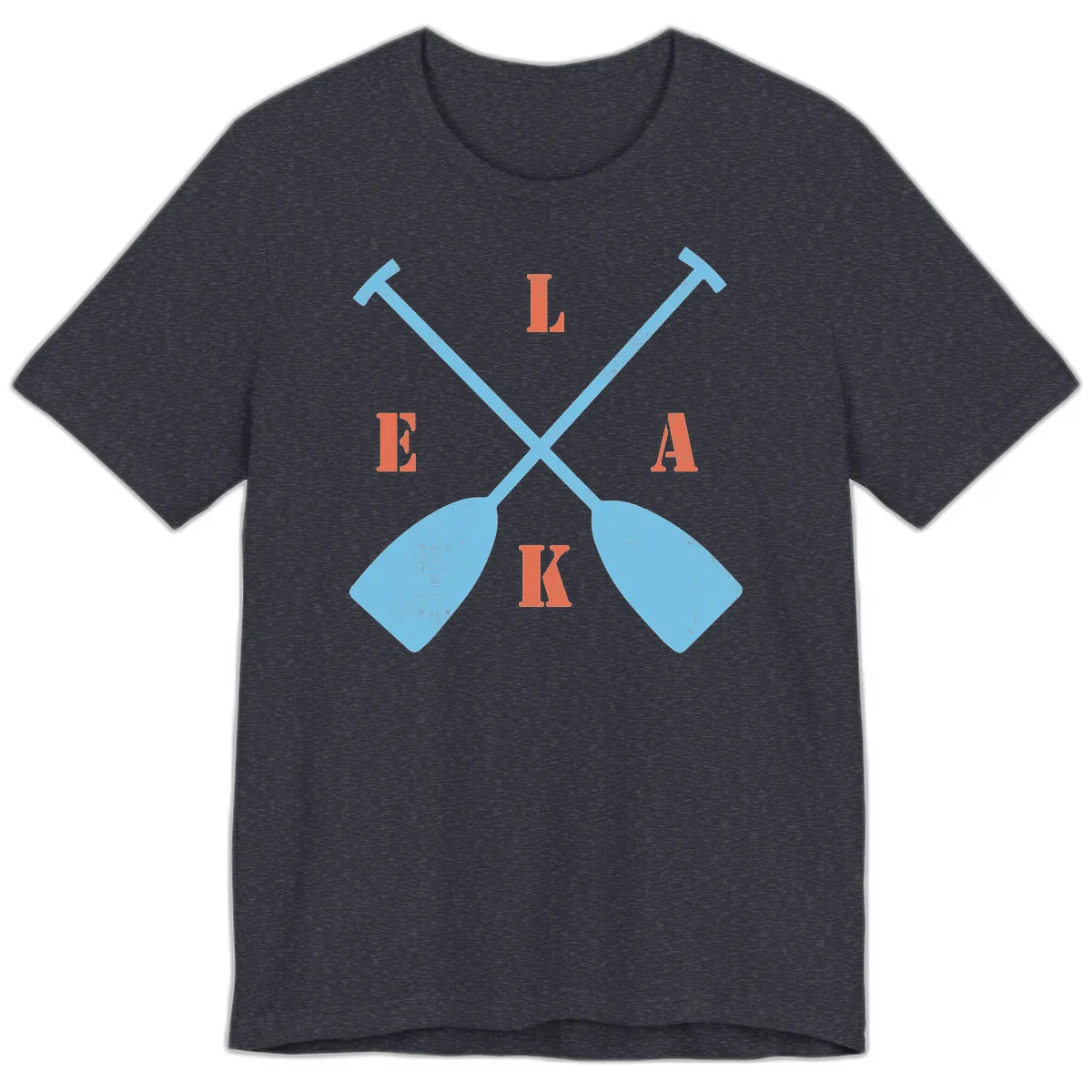 Lake Life Kayak Paddles Premium T-Shirt in Heather Navy