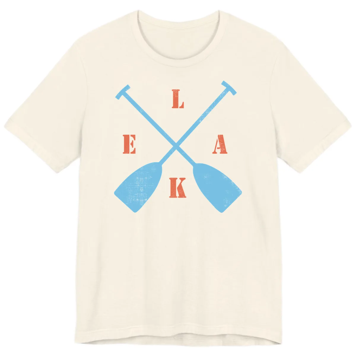Lake Life Kayak Paddles Premium T-Shirt in Natural
