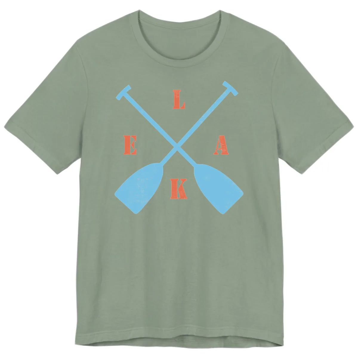 Lake Life Kayak Paddles Premium T-Shirt in Sage