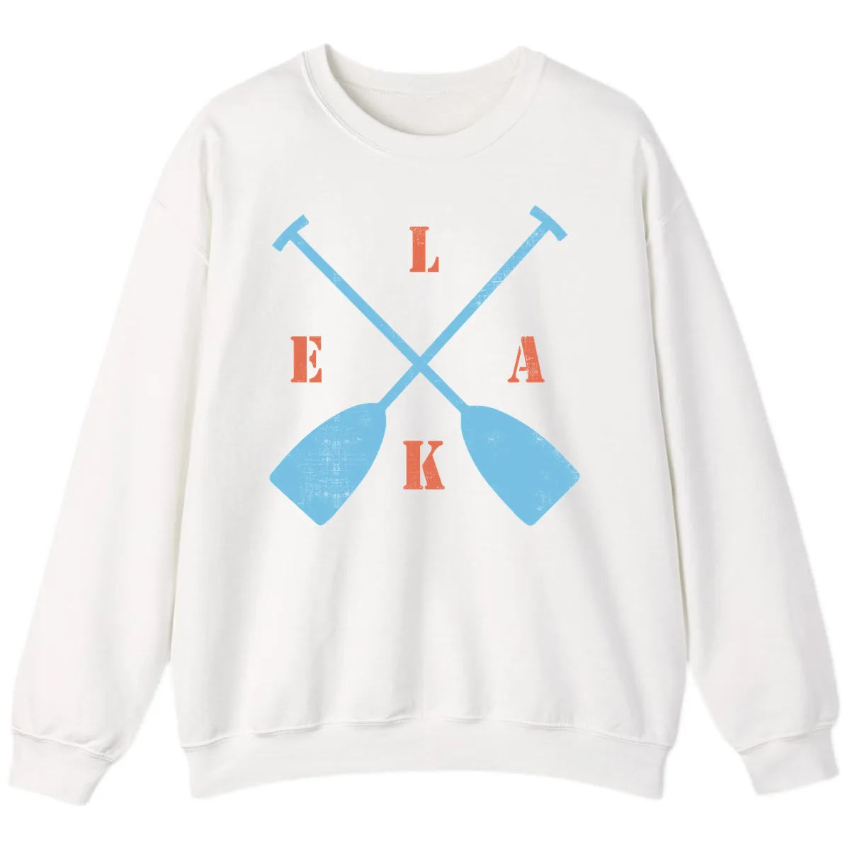 Lake Life Kayak Paddles Sweatshirt in White
