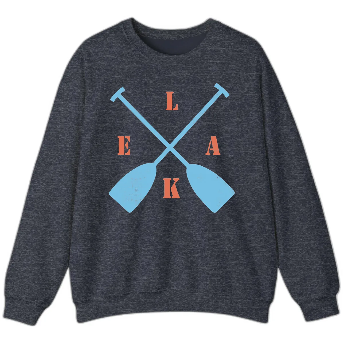 Lake Life Kayak Paddles Sweatshirt in Heather Sport Dark Navy