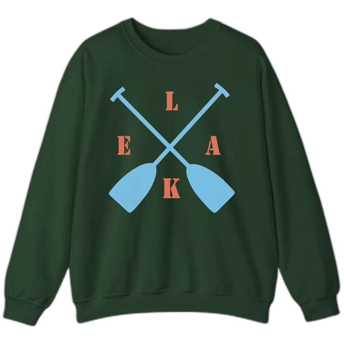 Lake Life Kayak Paddles Sweatshirt in Forest Green