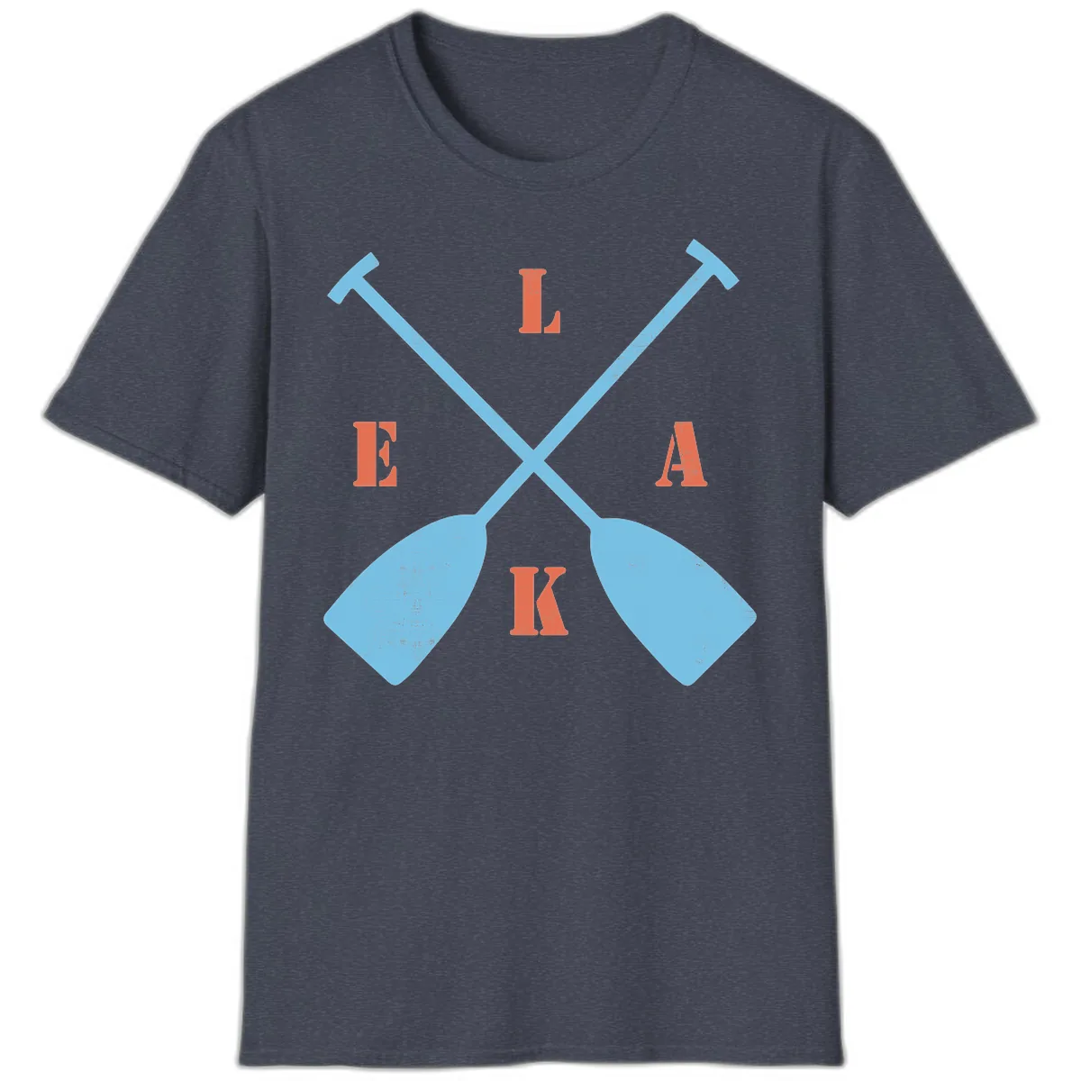 Lake Life Kayak Paddles T-Shirt in Heather Navy
