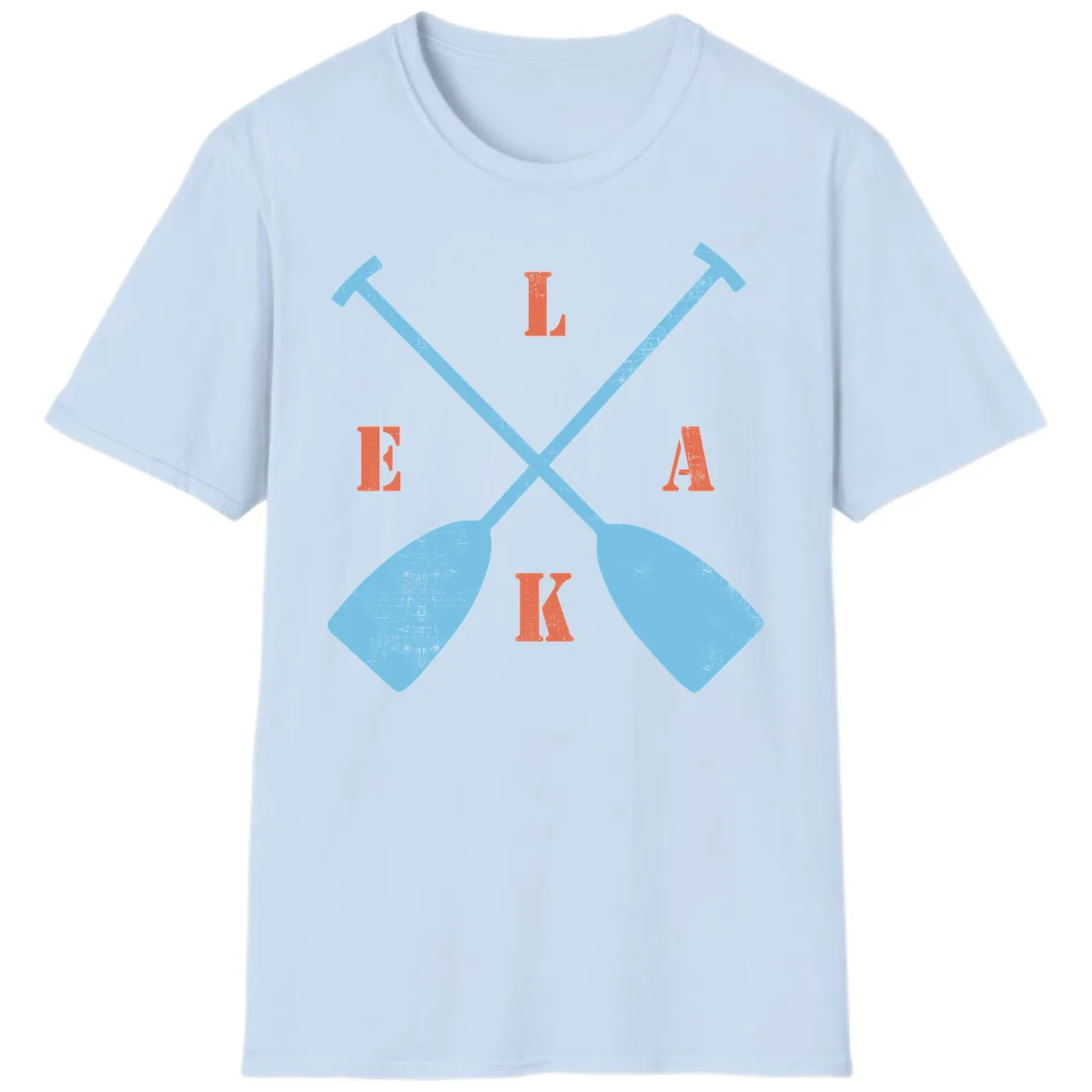 Lake Life Kayak Paddles T-Shirt in Light Blue