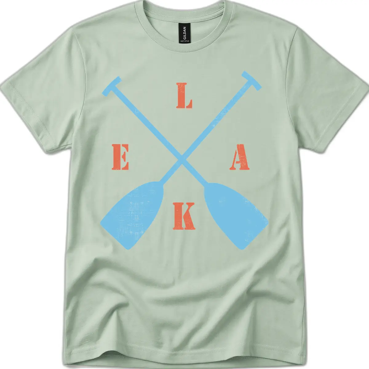 Lake Life Kayak Paddles T-Shirt in Sage
