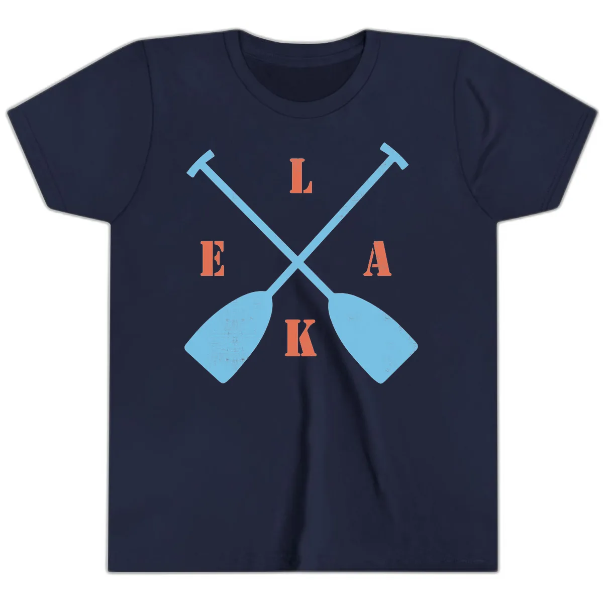 Lake Life Kayak Paddles Youth T-Shirt in Navy