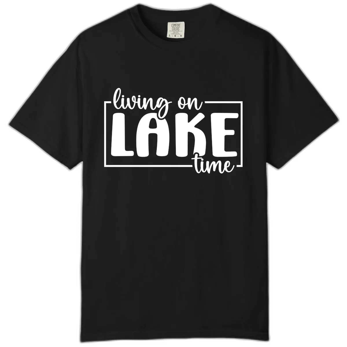 Living On Lake Time Typography Comfort Color in Black