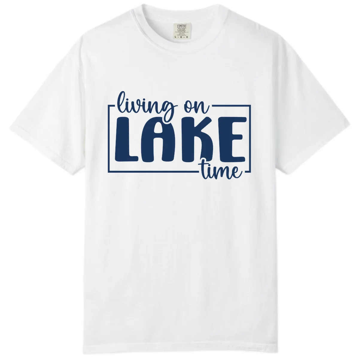 Living On Lake Time Typography Comfort Color in White