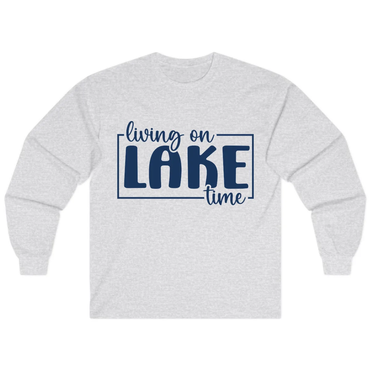 Living On Lake Time Typography Long Sleeve in Ash