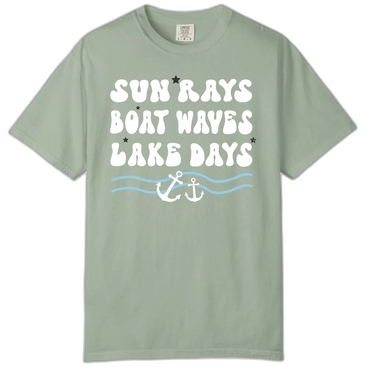 Sun Rays Boat Waves Lake Days Comfort Color in Bay