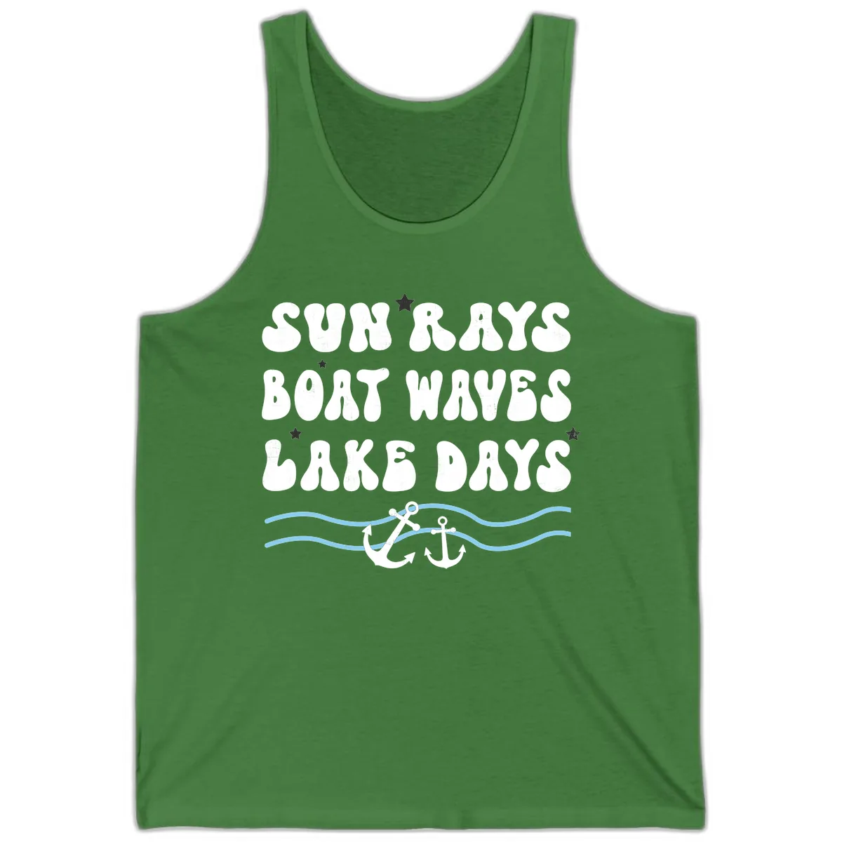 Sun Rays Boat Waves Lake Days Tank in Leaf