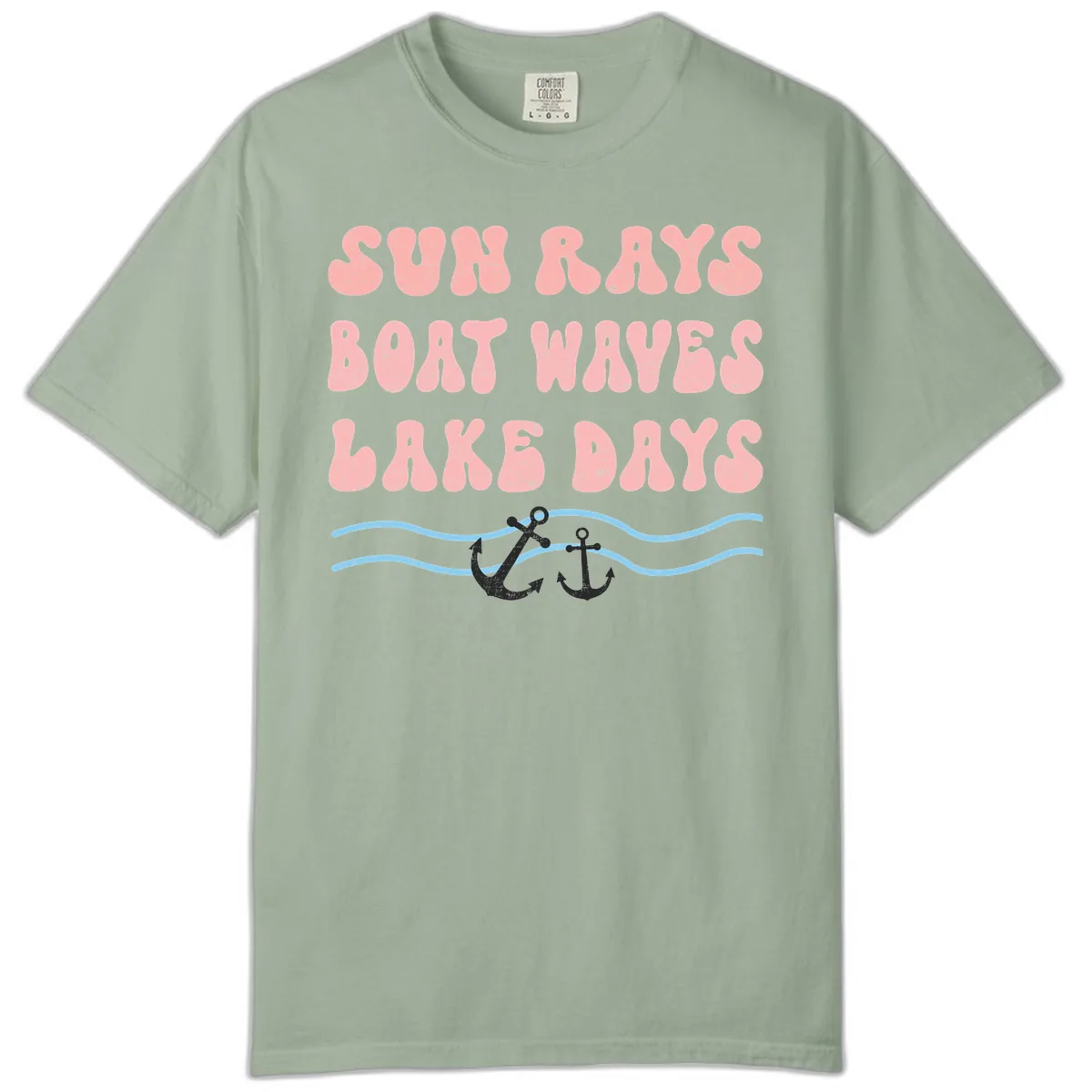 Lake Days Boat Waves Sun Rays Comfort Color in Bay